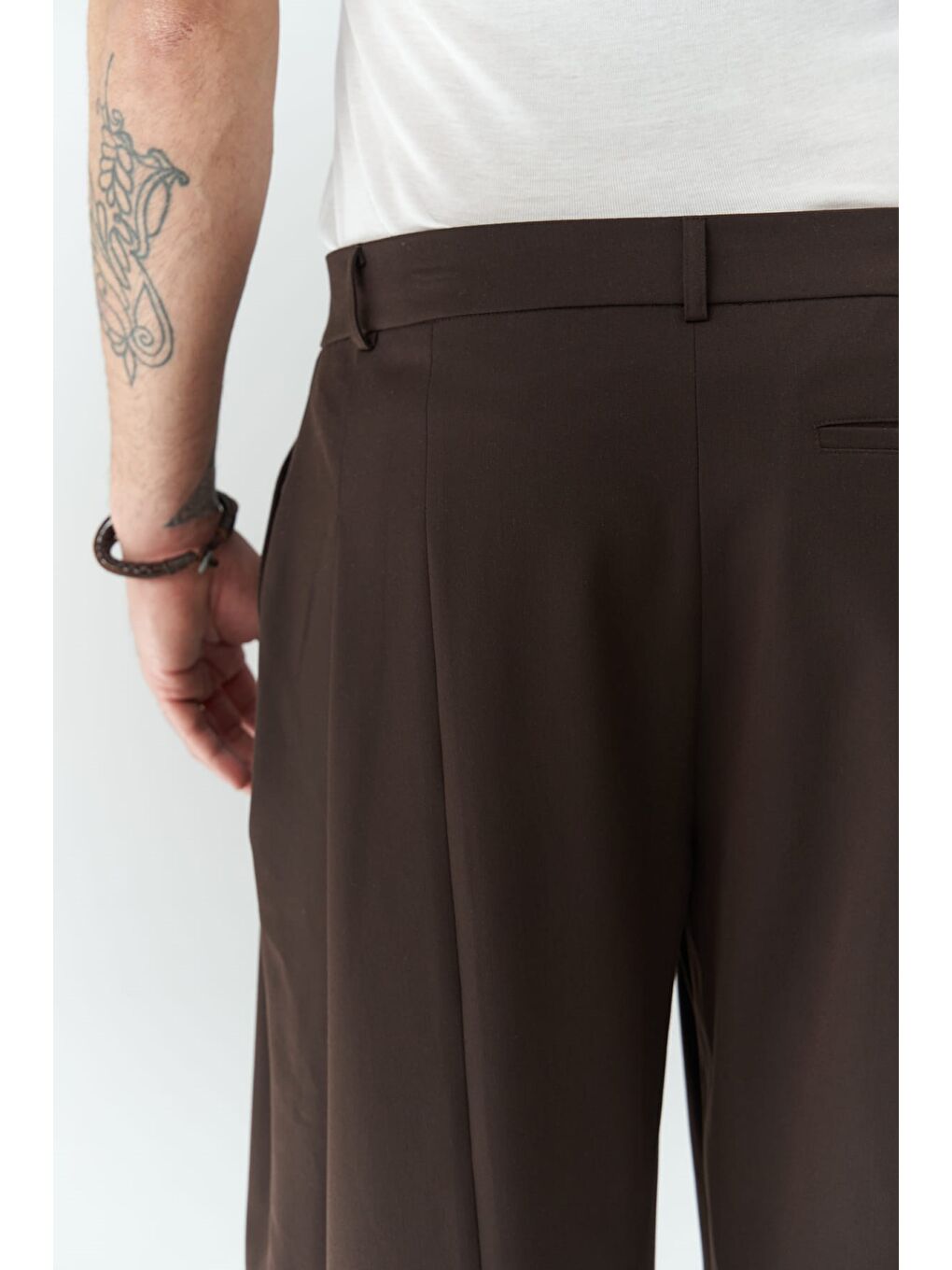 Kahverengi Hector Kahve Geniş Paça  Erkek Pantolon-4