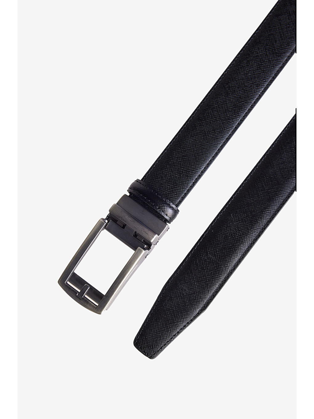 Erkek Siyah %100 Deri Deliksiz Klasik Kemer-1