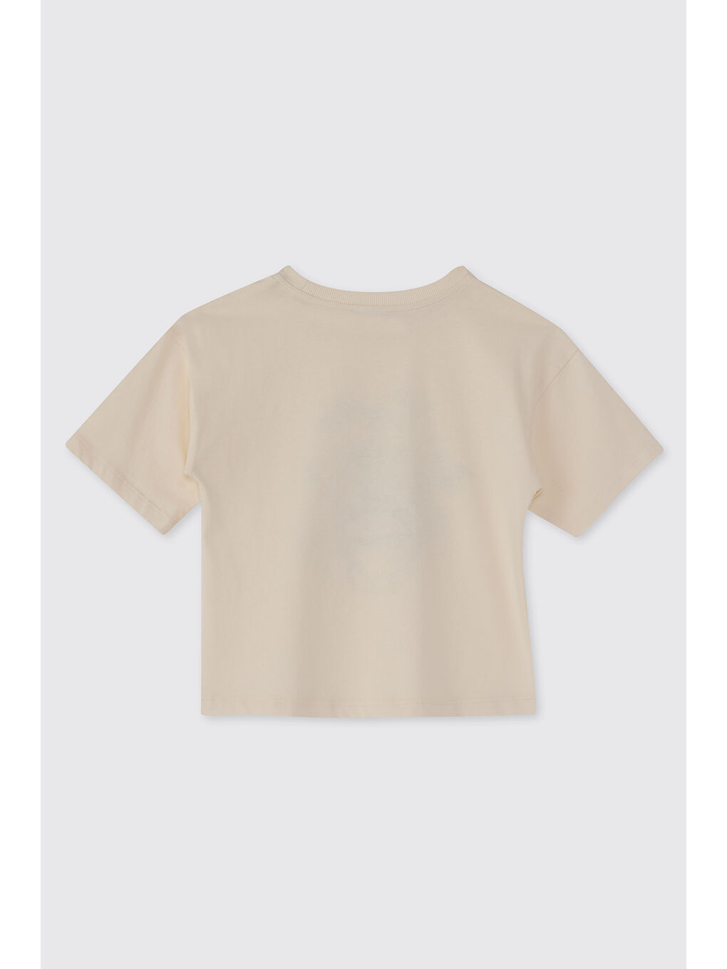 Kız Çocuk Baskılı Ekru Tişört-1