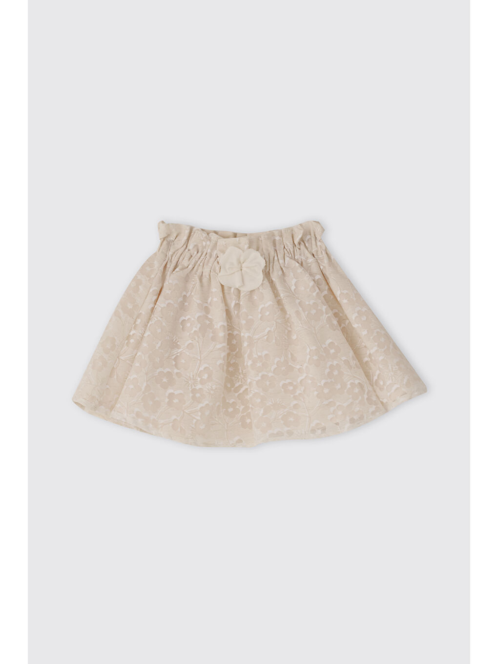 Kız Bebek Çiçek Desenli Ekru Etek