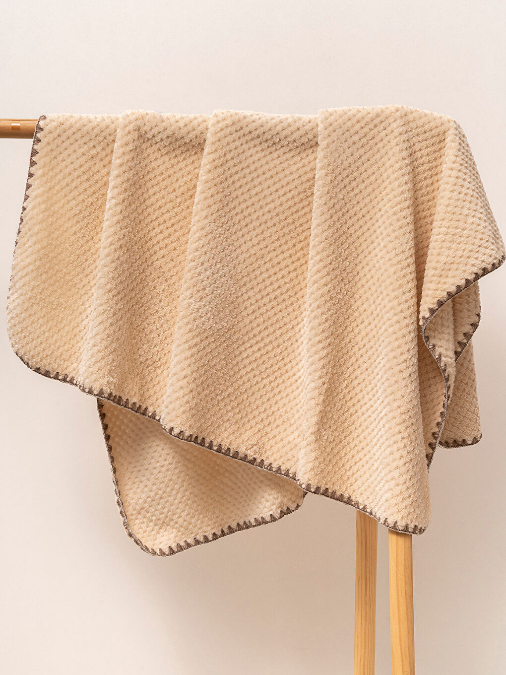 Kahverengi %100 Welsoft Jakarlı Bebek Battaniyesi Kahve