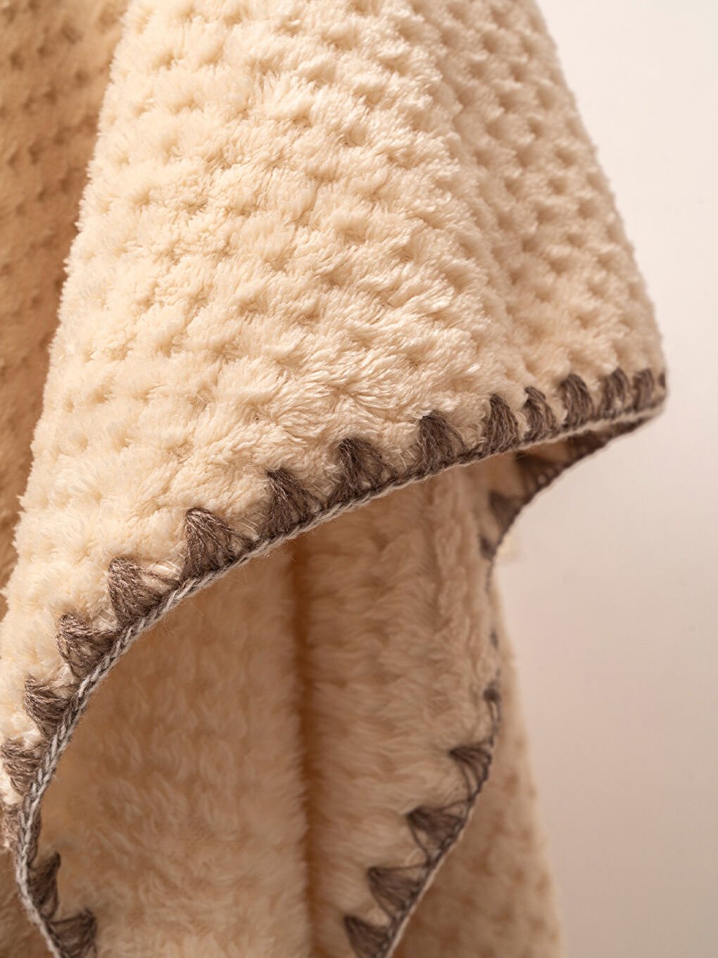 Kahverengi %100 Welsoft Jakarlı Bebek Battaniyesi Kahve-1