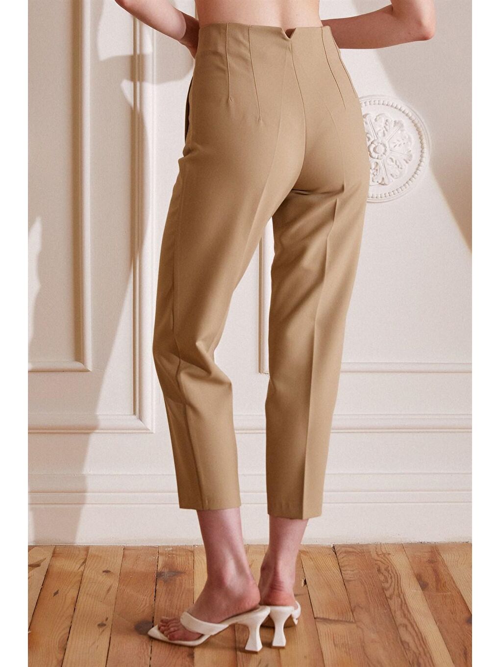 Bej Skinny Kumaş Pantolon-2