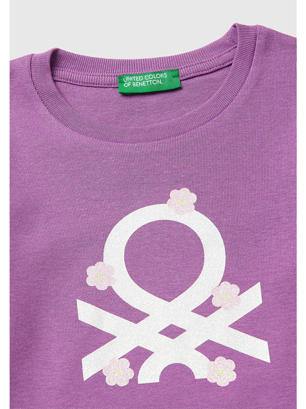 Kız Çocuk Mor Simli Renkli Grafik Baskılı Yuvarlak Yaka Uzun Kollu T-Shirt-2