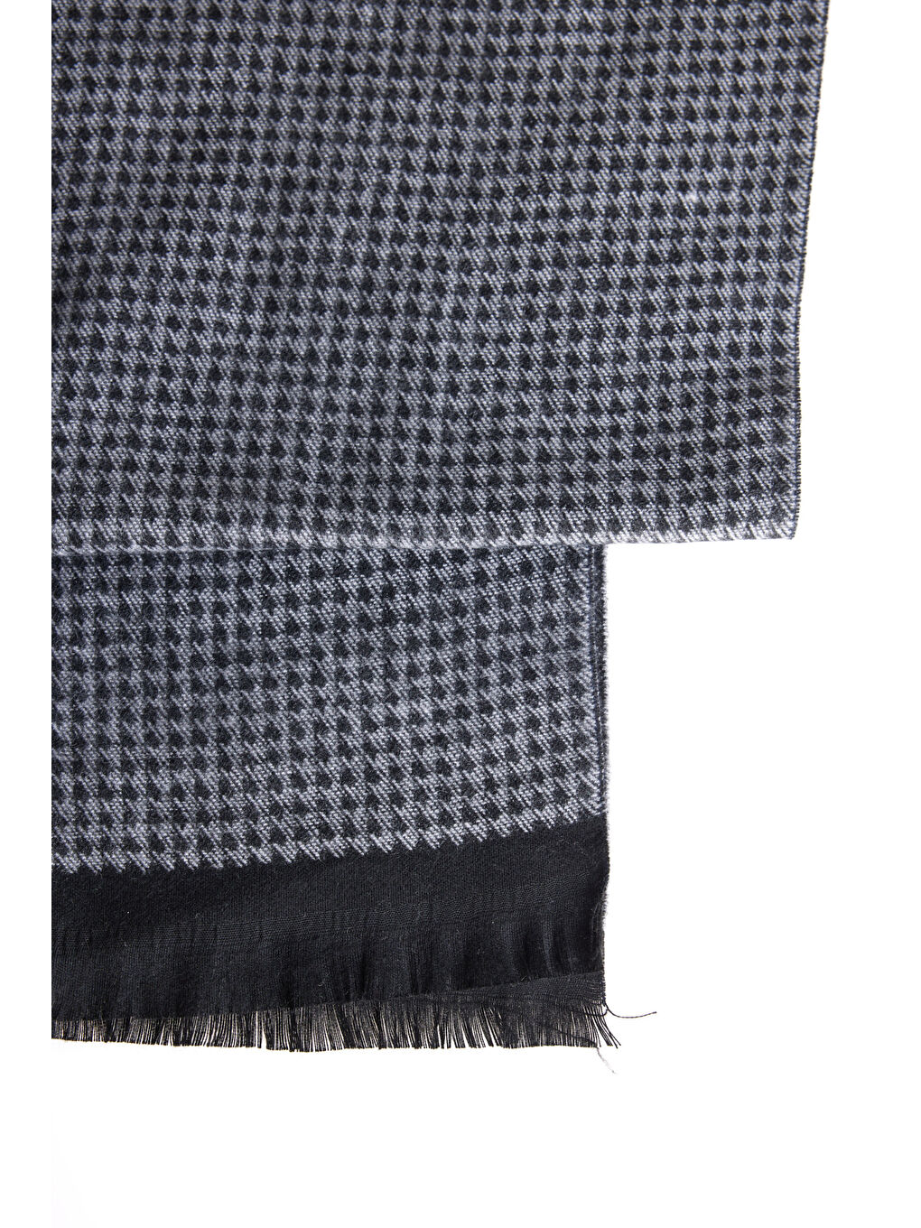 Erkek Gri-Siyah Desenli Standart Fit Atkı-1