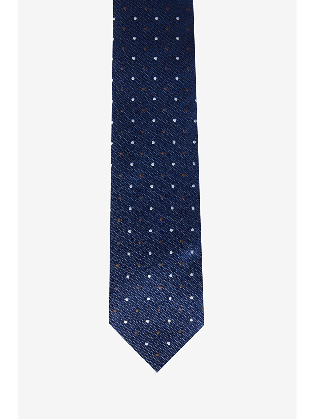 Erkek Lacivert-Gri Desenli İpek Kravat-1