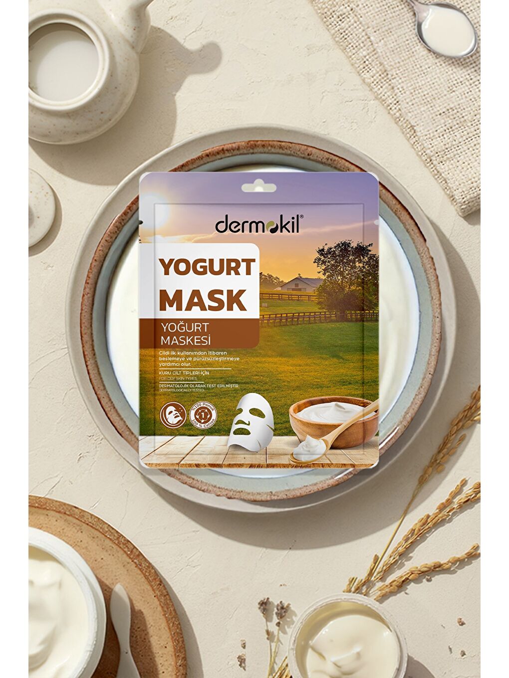 Yoğurt Kağıt Yüz Maskesi (Kuru Ciltler İçin) 20 g x 5 Adet-3