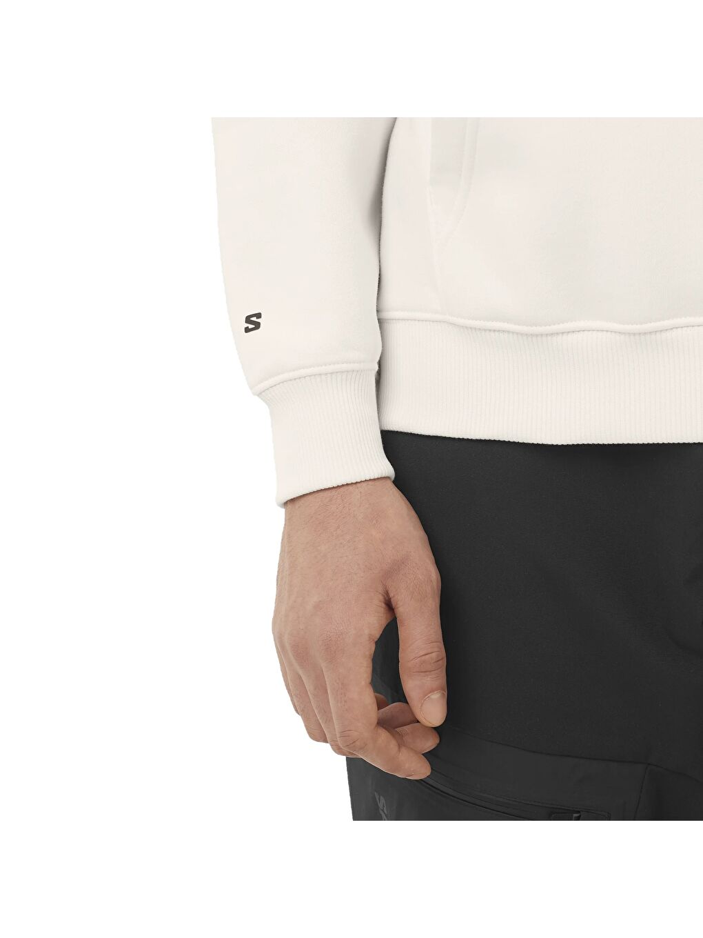 Salomon Logo Erkek Beyaz Kapüşonlu Sweatshirt-2