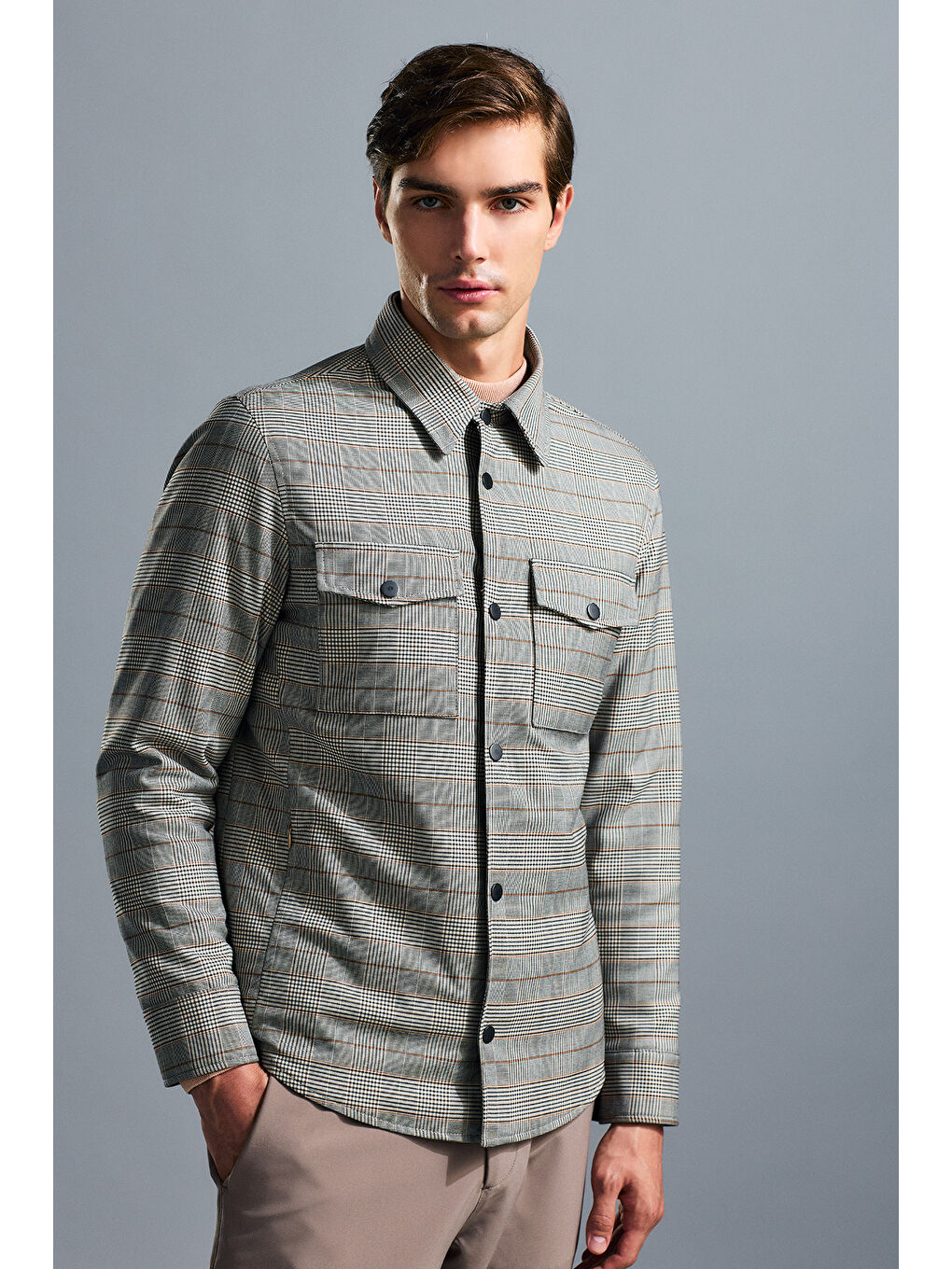 Gri Regular Fit Elyaflı Mont