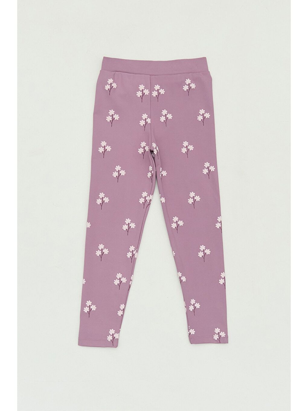 Pembe Çiçek Desenli Kız Çocuk Tayt