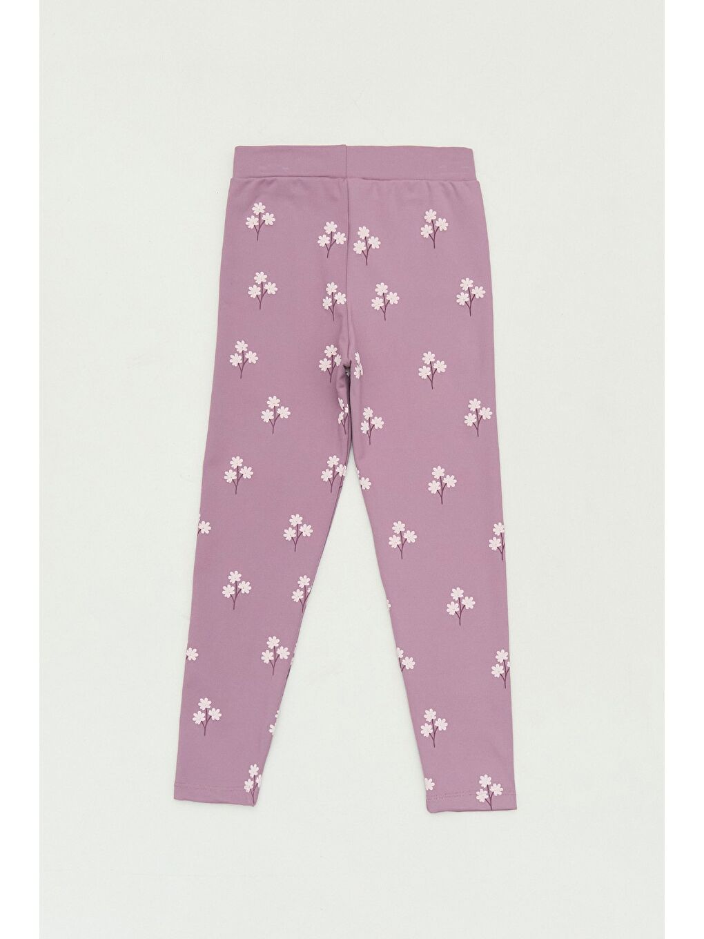 Pembe Çiçek Desenli Kız Çocuk Tayt-1