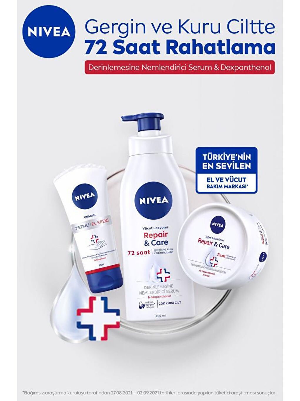 NIVEA Şeffaf Repair&Care Vücut Losyonu 400 ml, Çok Kuru Ciltler, Gergin Ve Kuru Ciltte 72 Saat Rahatlama - 3