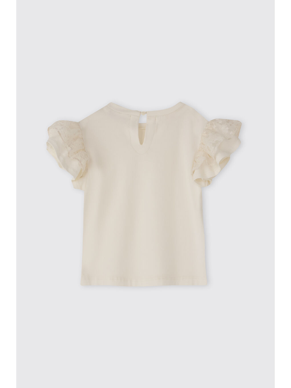 Kız Bebek Kısa Kollu Ekru Tişört-1