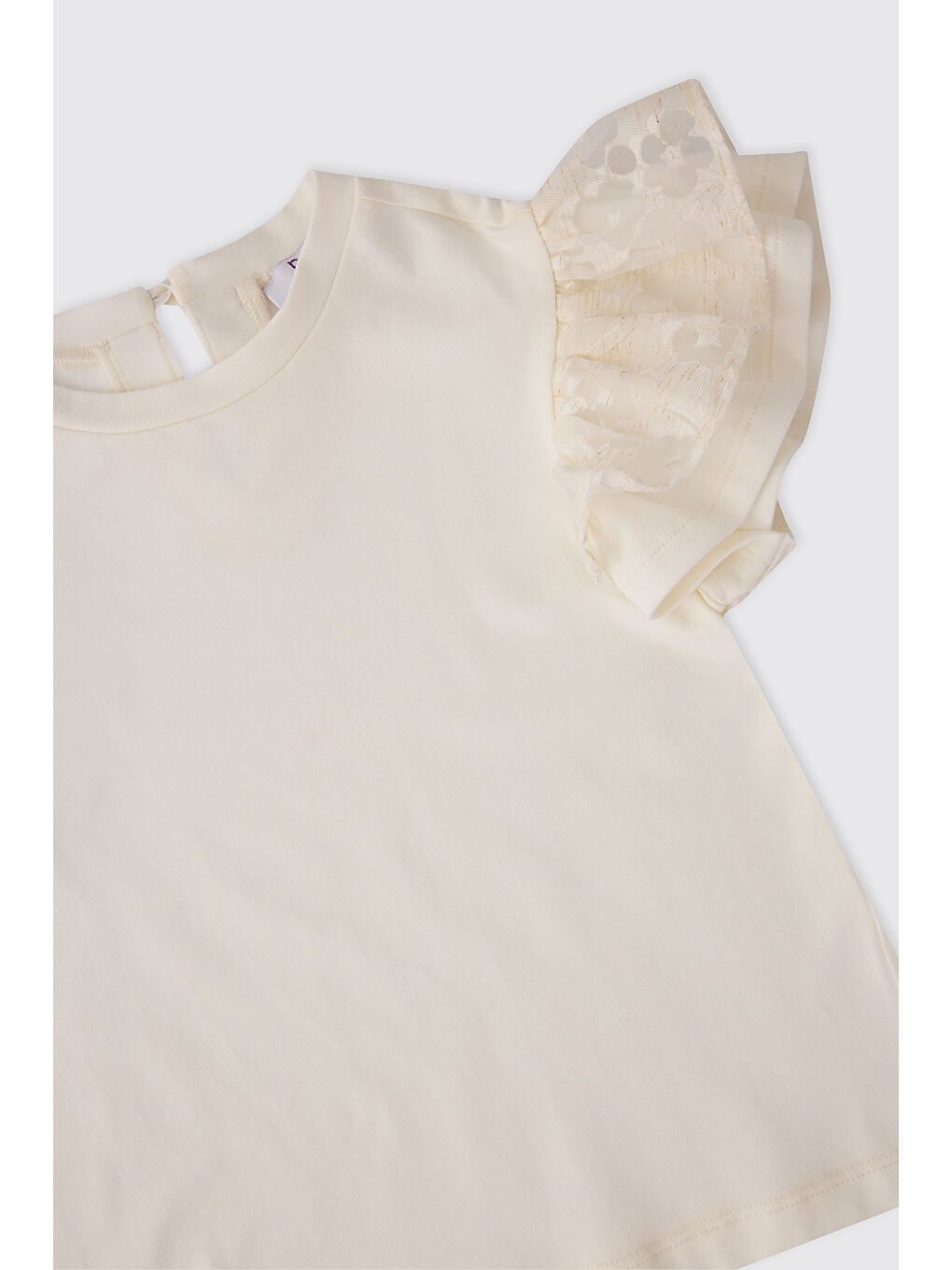 Kız Bebek Kısa Kollu Ekru Tişört-2