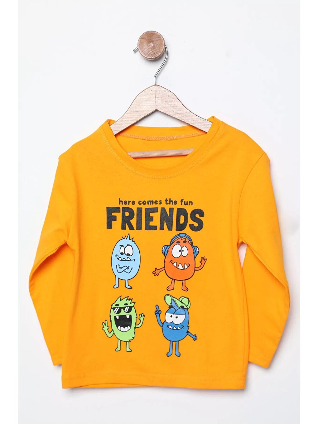 Julude Turuncu Friends Baskılı Erkek Çocuk Sweatshirt