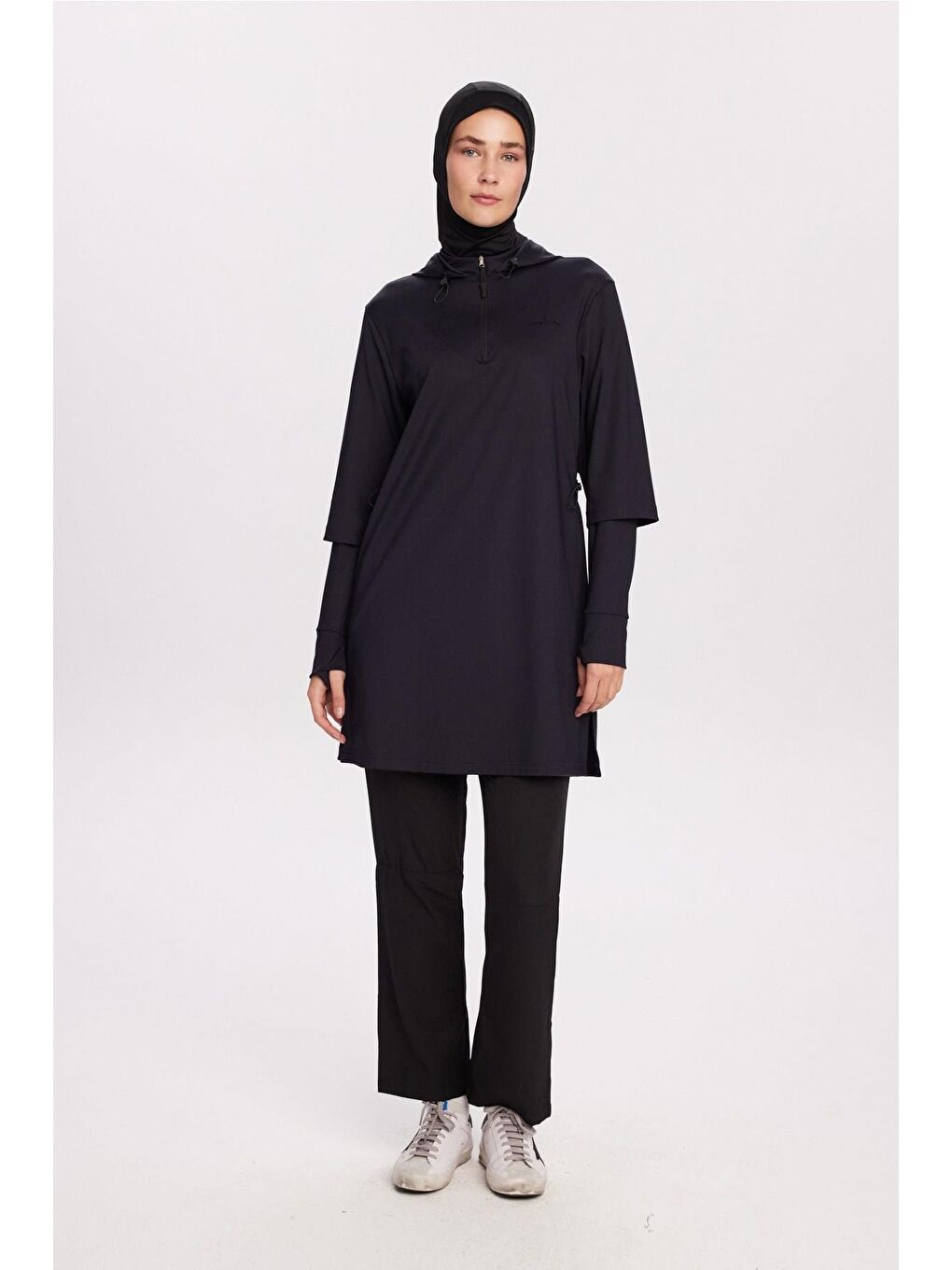 Active H-Per Fit Kapüşonlu Lacivert Tesettür Antrenman Üstü Act-32