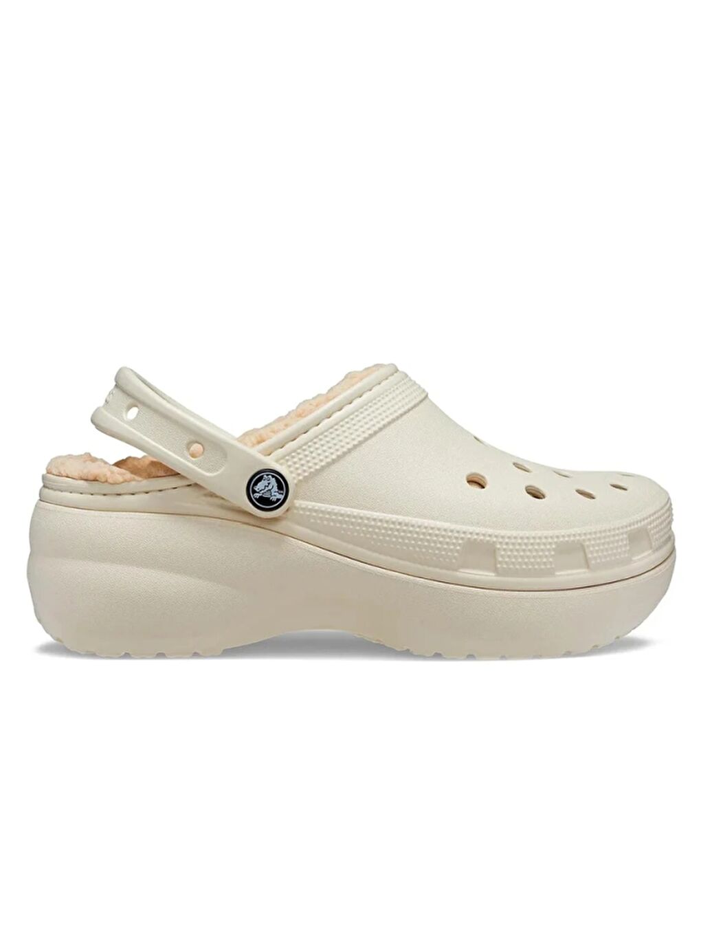 Crocs Bej Classic PlatformLined Clog Bone Kadın Platform Terlik 207938-2Y2