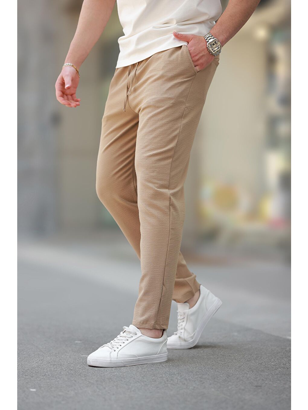 Kahverengi Camel Regular Fit Erkek Pantolon E6572-2