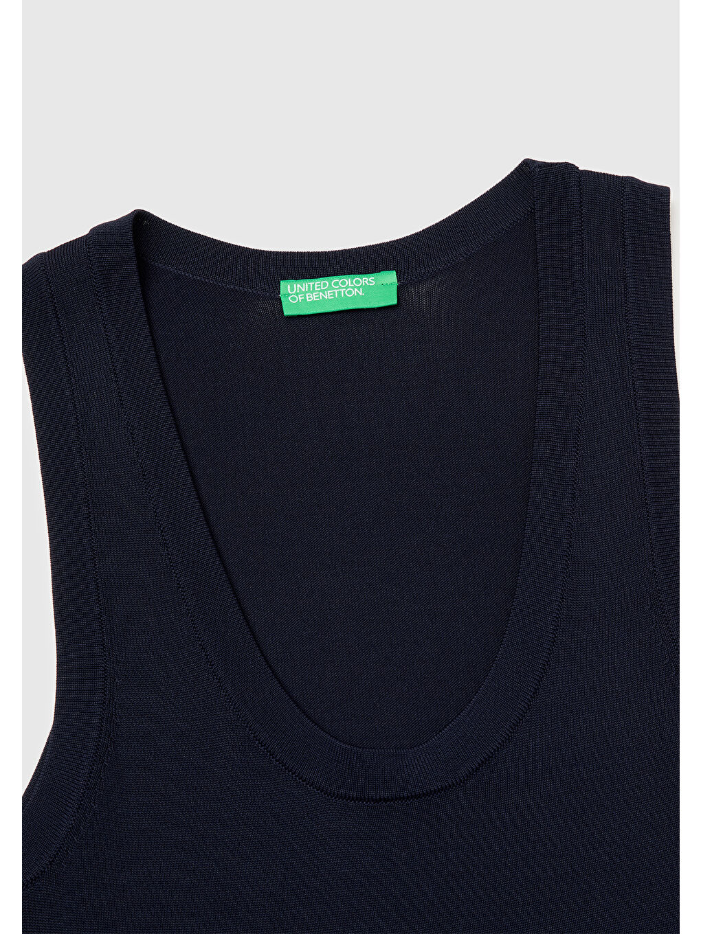 Kadın Lacivert Viskoz Karışımlı Slim Fit Geniş Yuvarlak Yaka Atlet-2