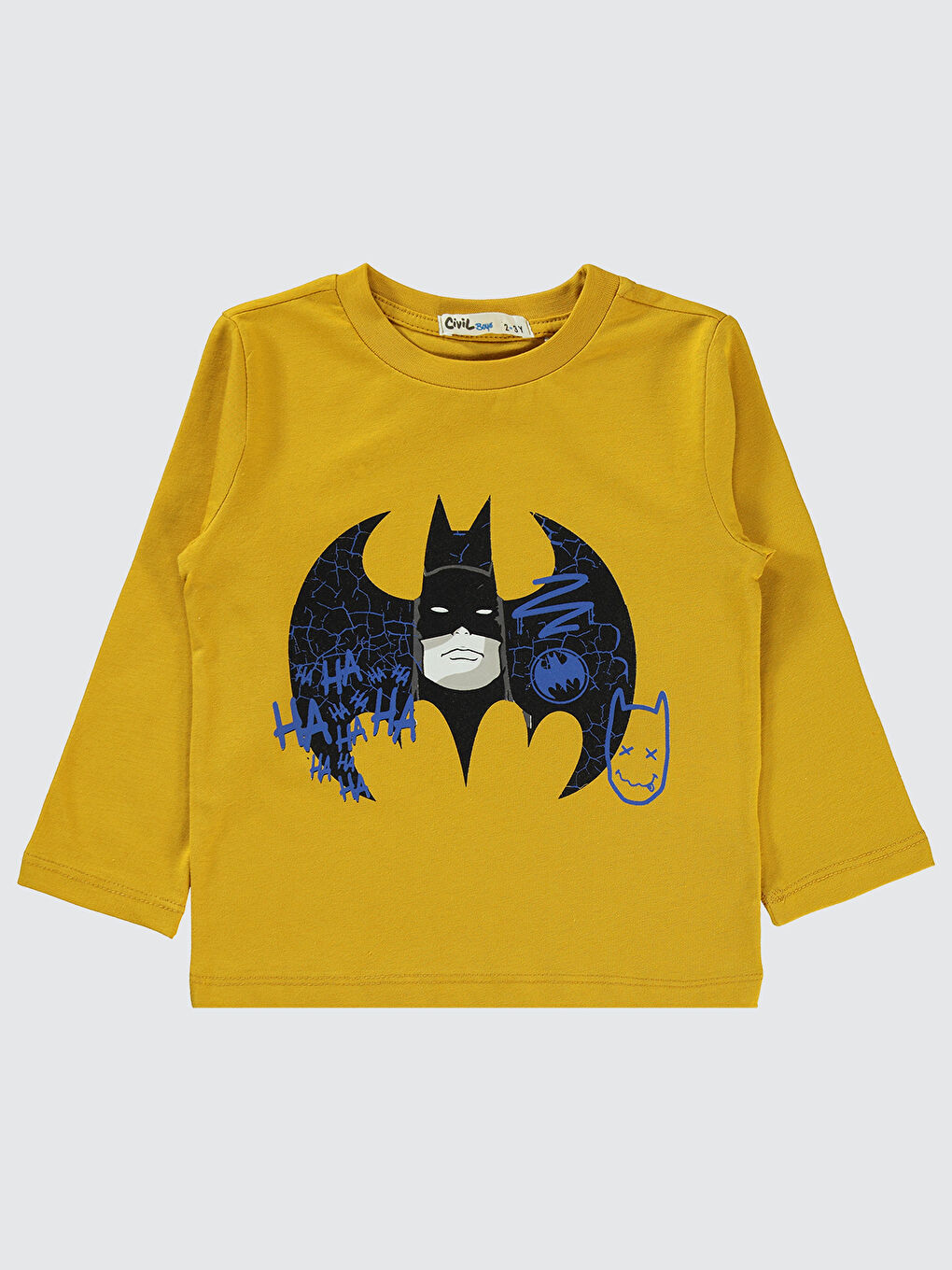 Civil Kahverengi Batman Erkek Çocuk Sweatshirt 2-5 Yaş Hardal