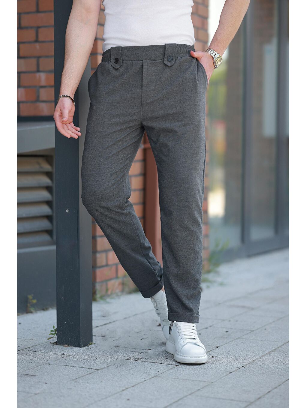 Antrasit Regular Fit Erkek Pantolon E6574-1