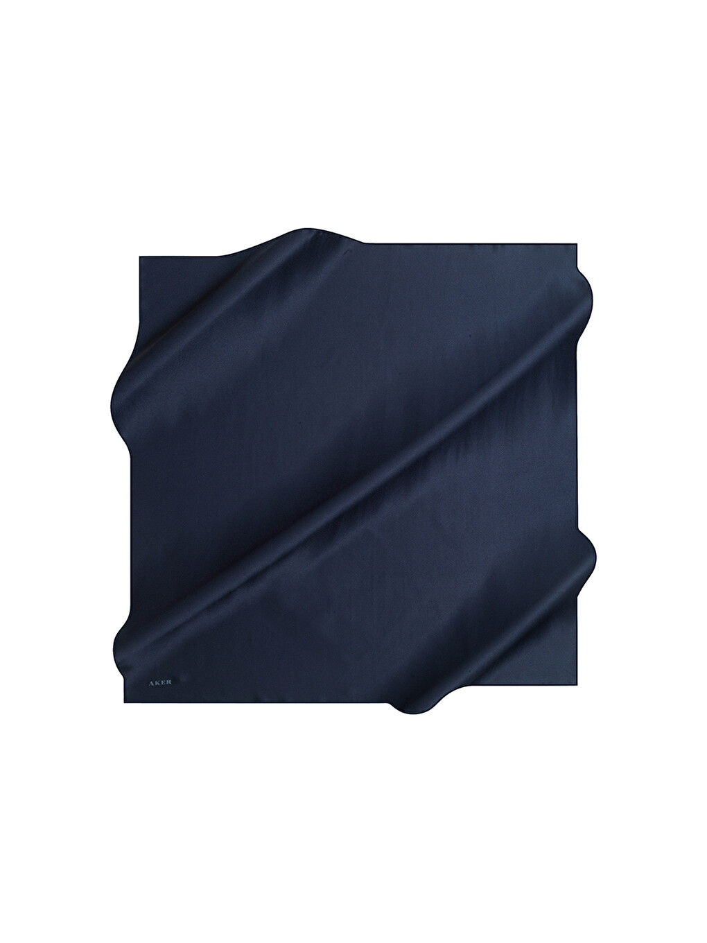 Lacivert 90X90 Düz Taşlanmış İpek Krep Saten Eşarp