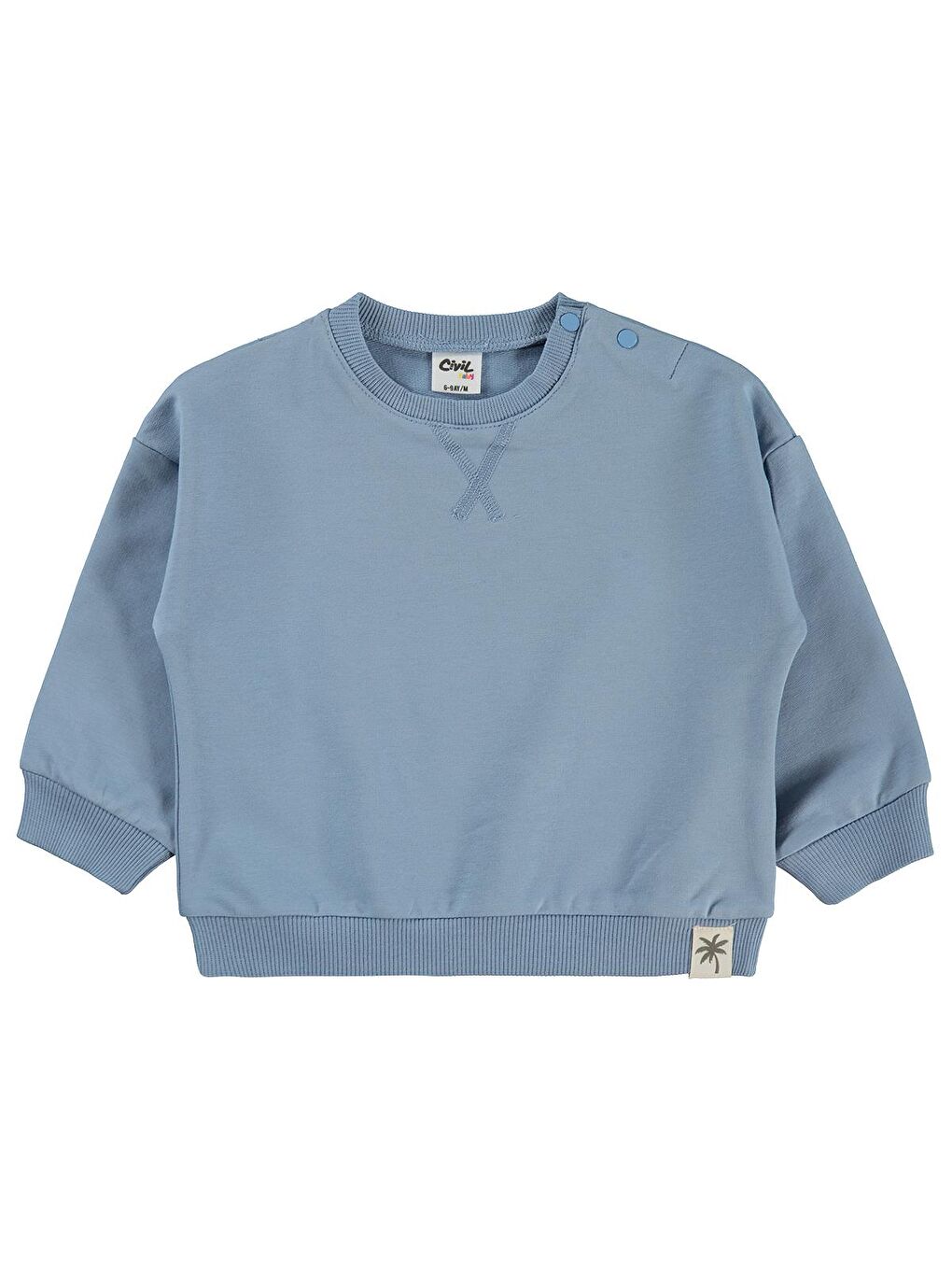 Baby Basic 6-18 Ay Sweatshirt - Mavi 6-9 Ay