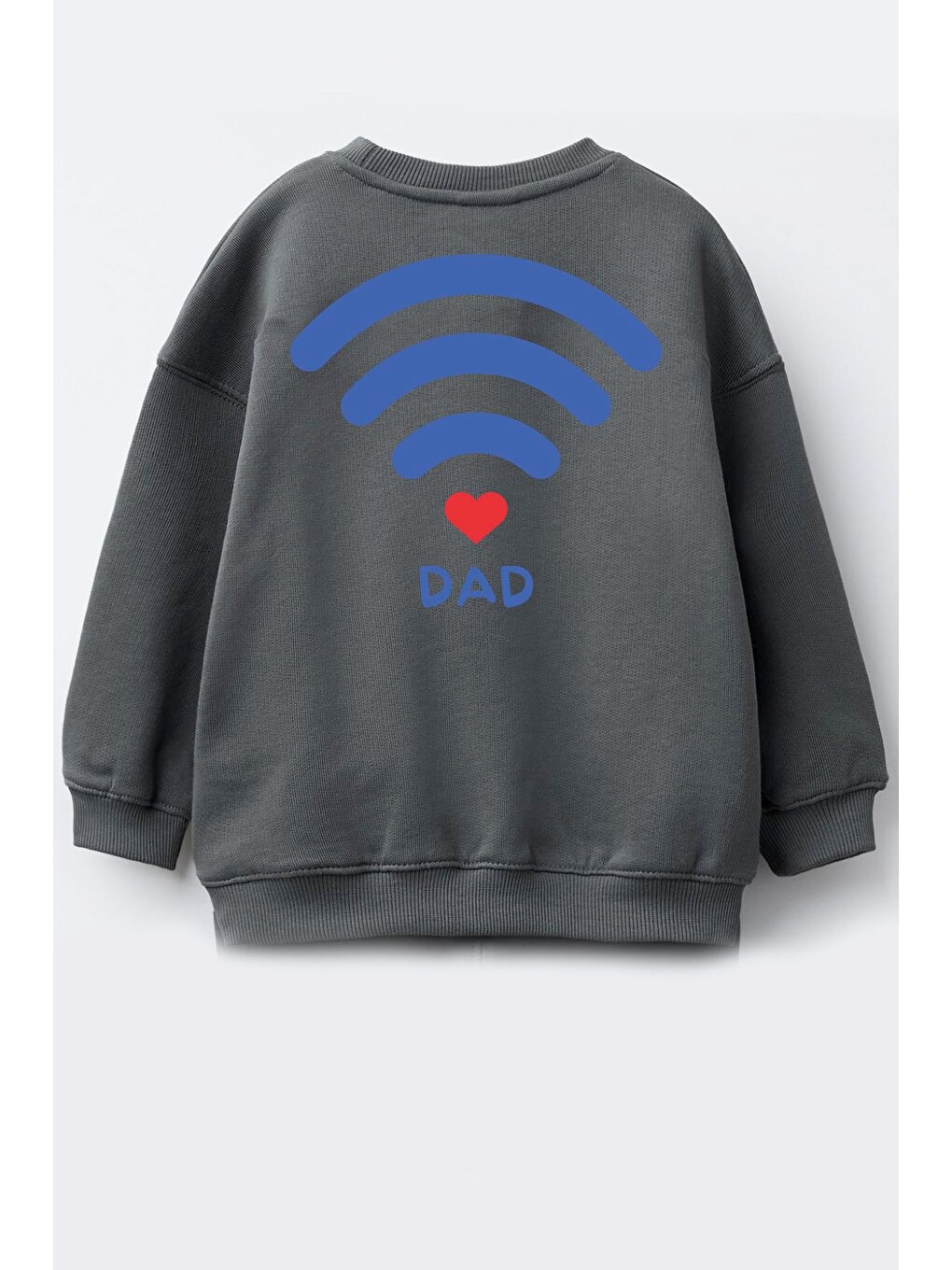 Antrasit Unisex Çocuk Baskılı 3 İplik Kumaş Pamuklu Sweatshirt