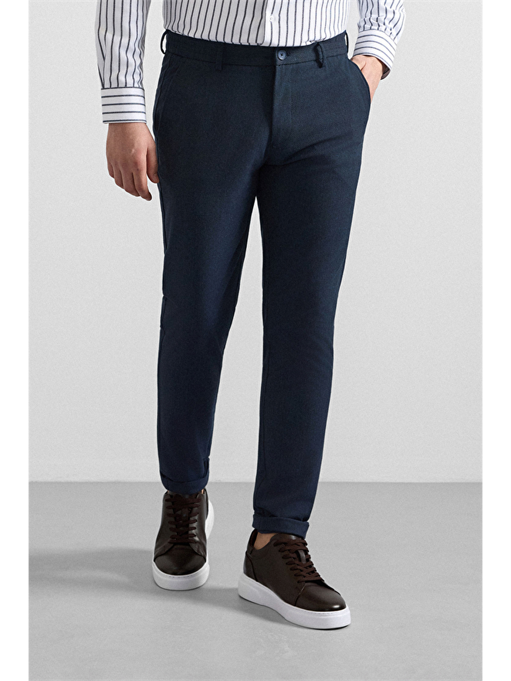 Lacivert Slim Jogger Pantolon-3