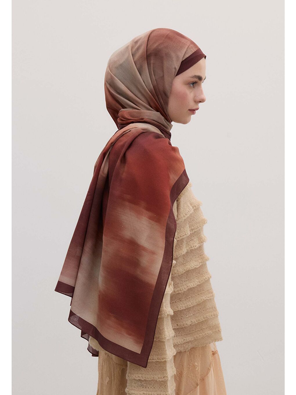 Sarı Batık Desen Şal Sahra-2