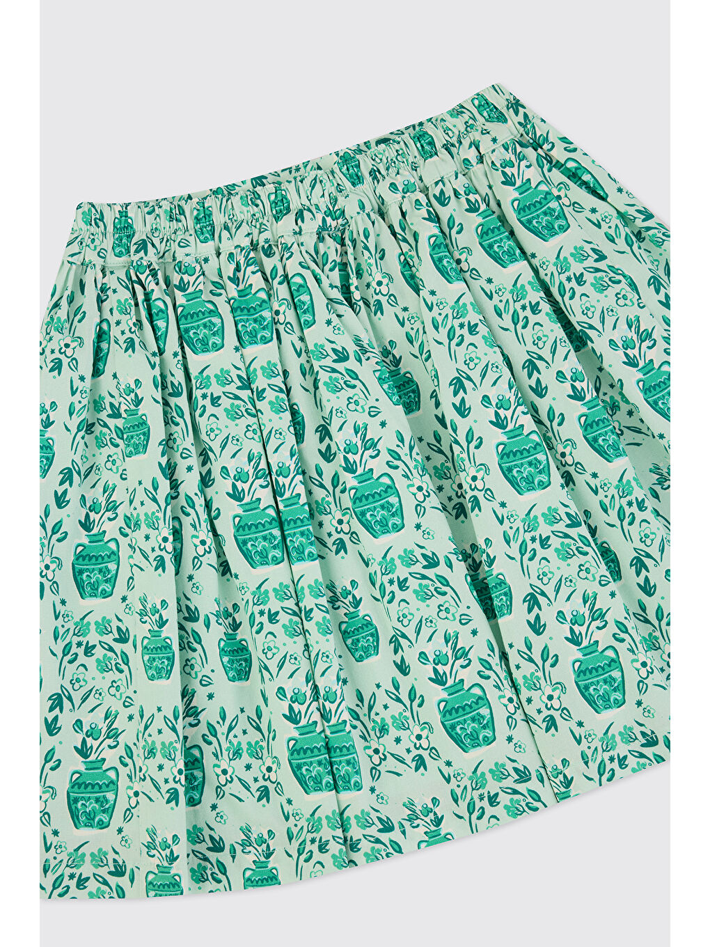 Yeşil Kız Çocuk Desenli Mint Etek-2