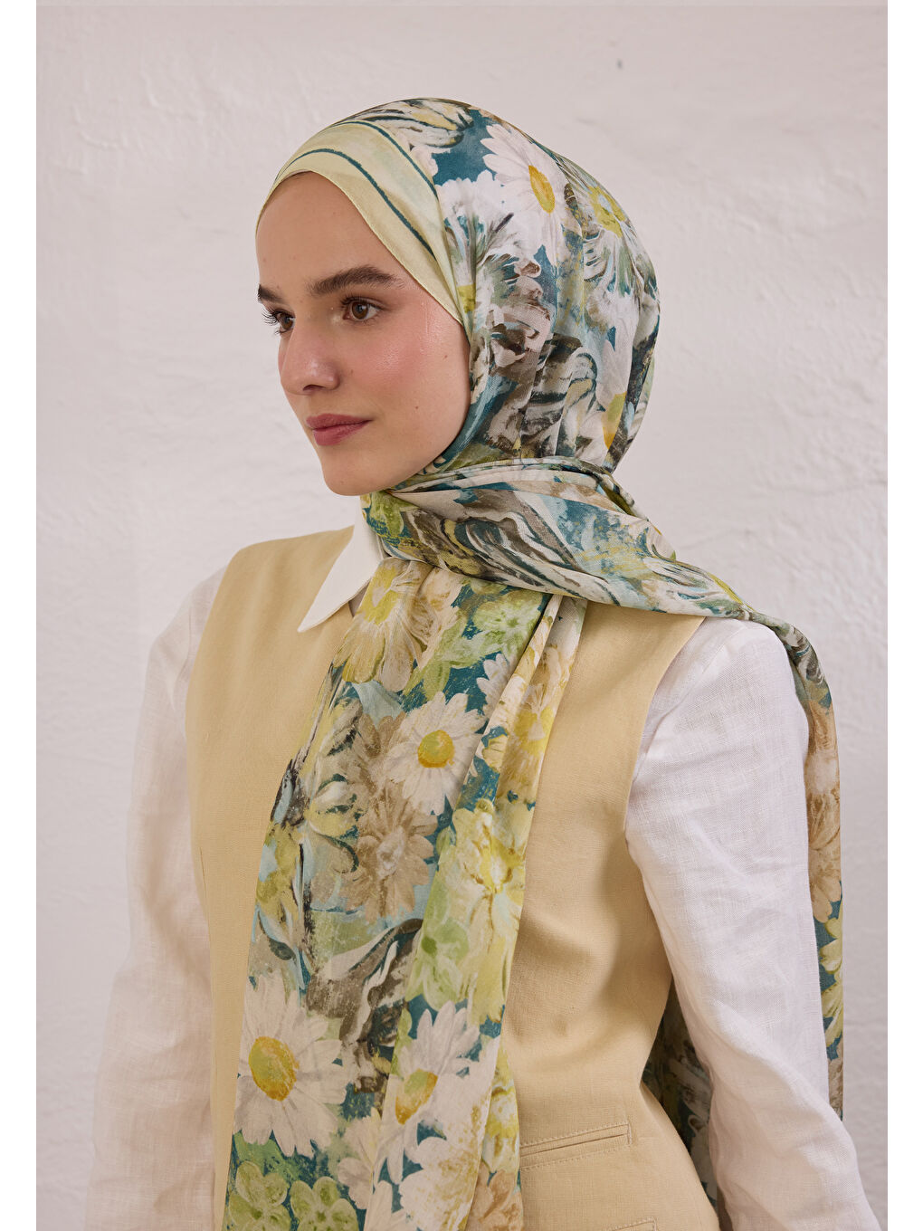 Jasmıne Joy Desen Rami Şal Soft Yeşil-2