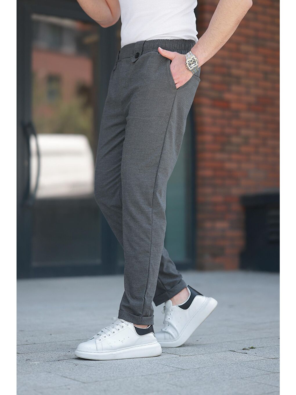 Antrasit Regular Fit Erkek Pantolon E6574-7