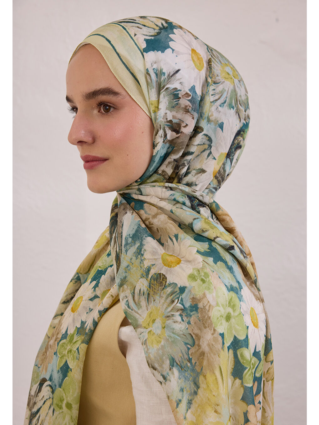 Jasmıne Joy Desen Rami Şal Soft Yeşil-3