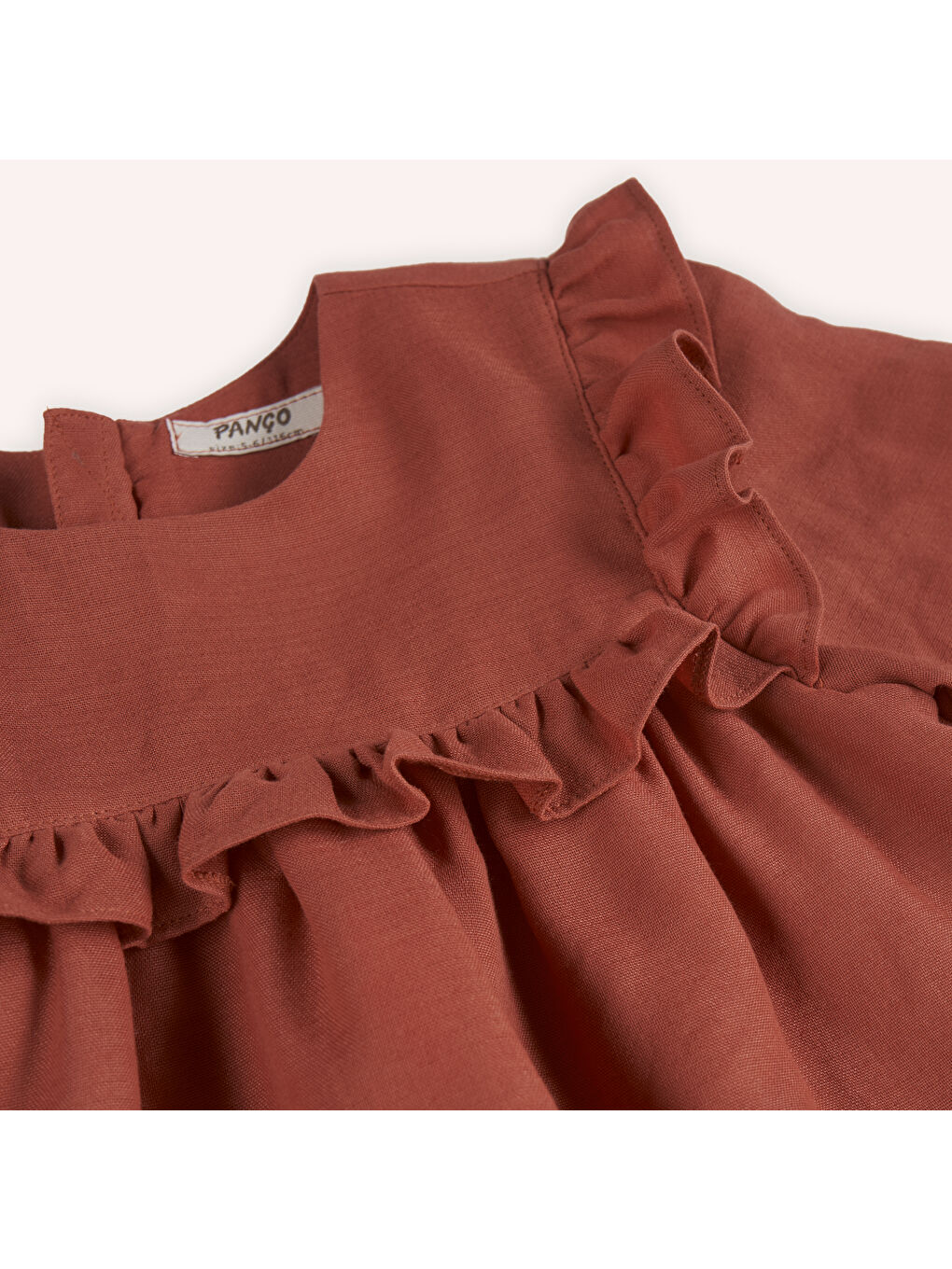 Kahverengi Kız Çocuk Fırfırlı Elbise-3