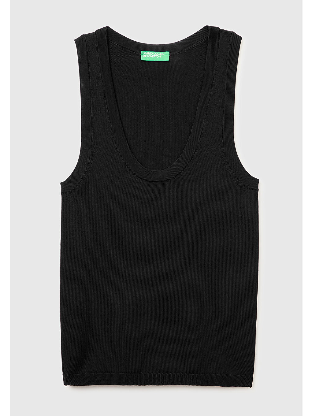 Kadın Siyah Viskoz Karışımlı Slim Fit Geniş Yuvarlak Yaka Atlet