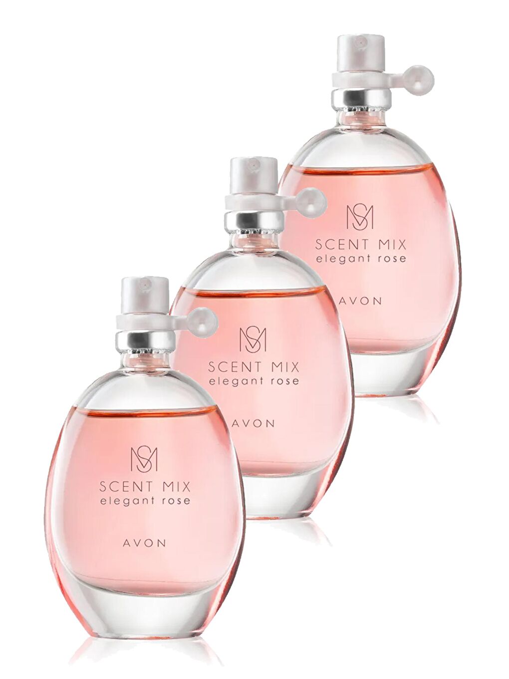 AVON Renksiz Scent Mix Elegant Rose Kadın Parfüm Edt 30 Ml. Üçlü Set