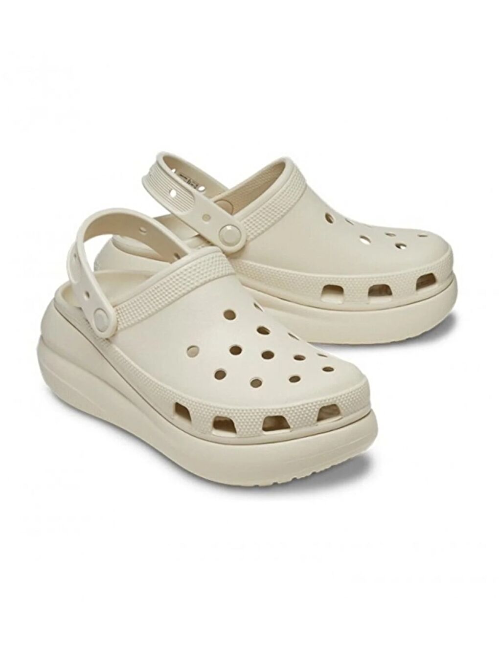 Crocs Bej Classic Crush Clog Kadın Platform Terlik 207521-2Y2 - 2