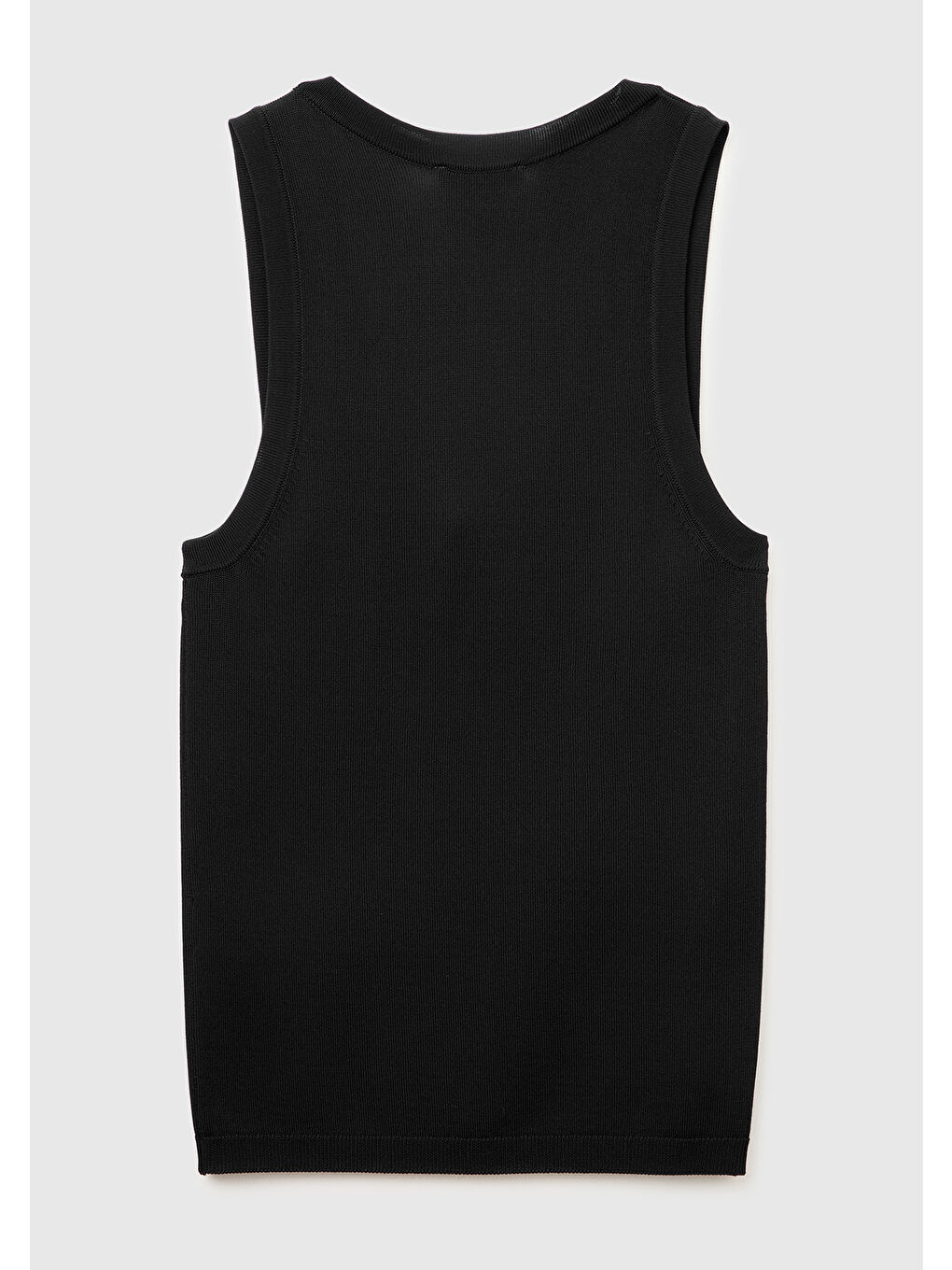 Kadın Siyah Viskoz Karışımlı Slim Fit Geniş Yuvarlak Yaka Atlet-1