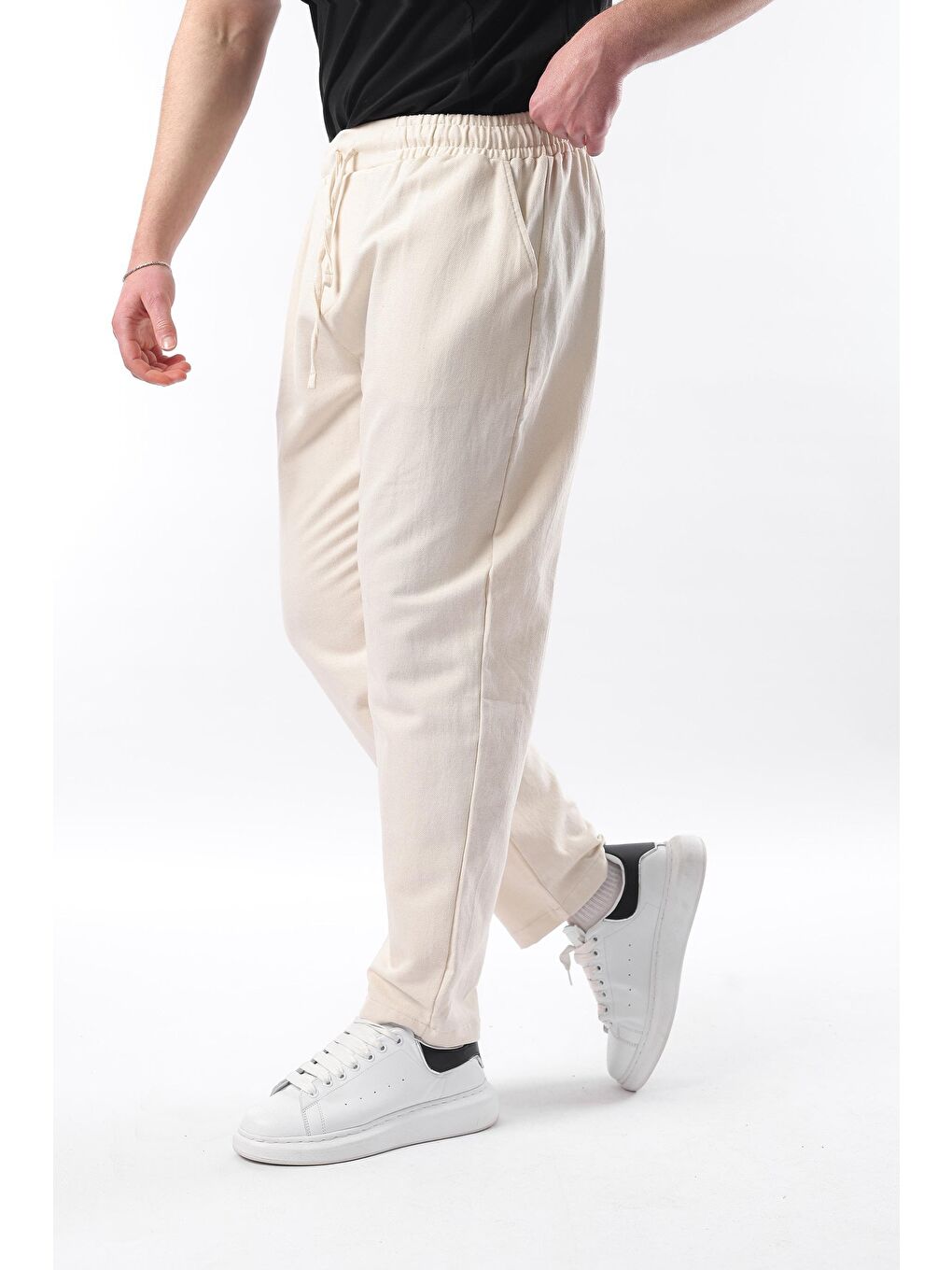 Bej Fit Kesim Erkek %100 Pamuk Pantolon E6558-3