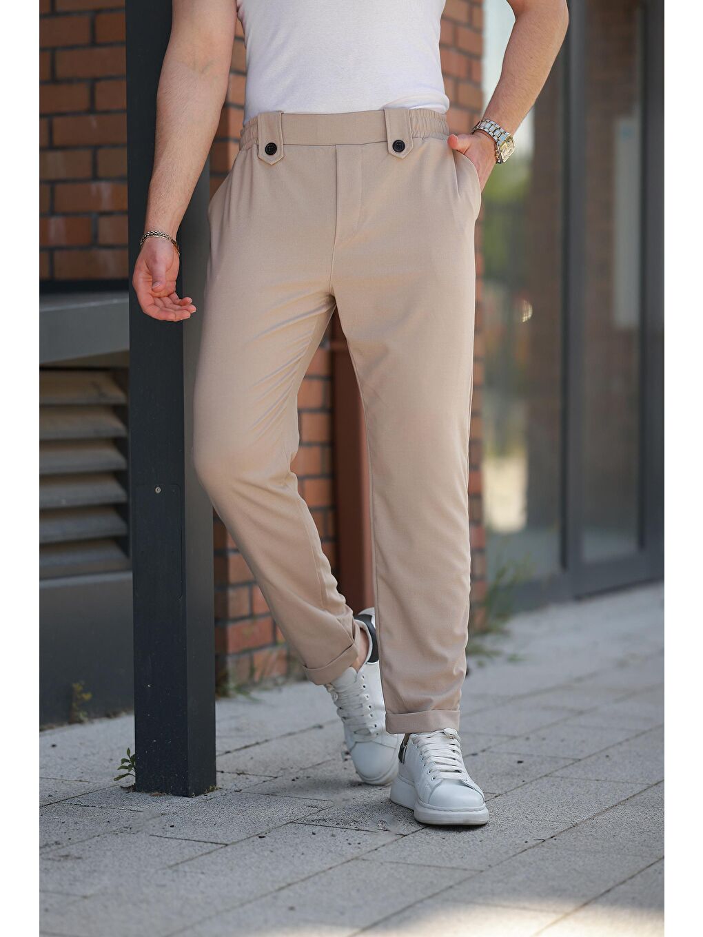 Bej Regular Fit Erkek Pantolon E6574-1