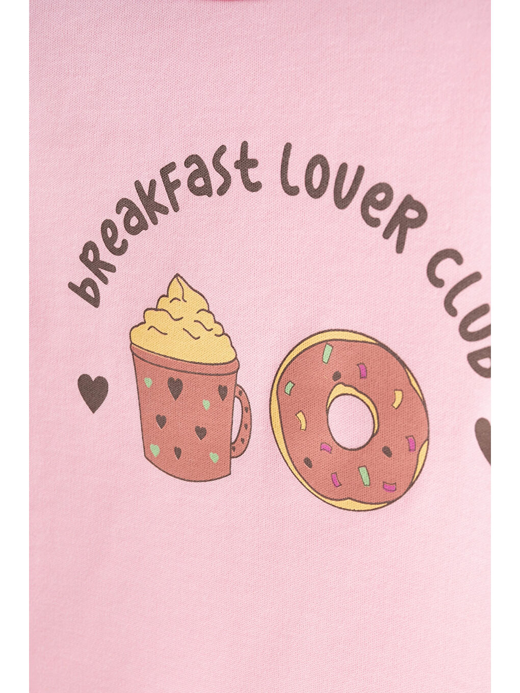 Pembe Donut Baskılı Uzun Kol Pijama Takımı 74168-1