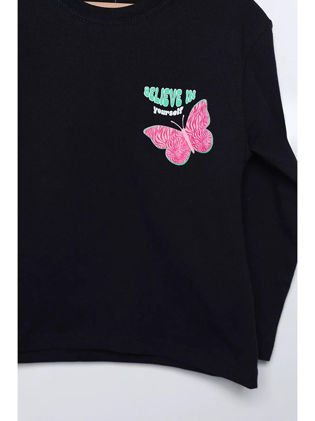 Julude Lacivert Kız Çocuk Baskılı Body Sweatshirt - 1