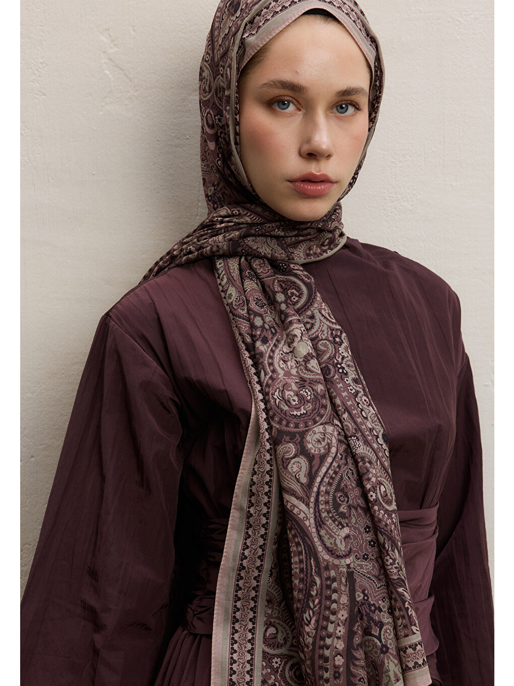 Pembe Emerald Desen Şal Gül Kurusu-1