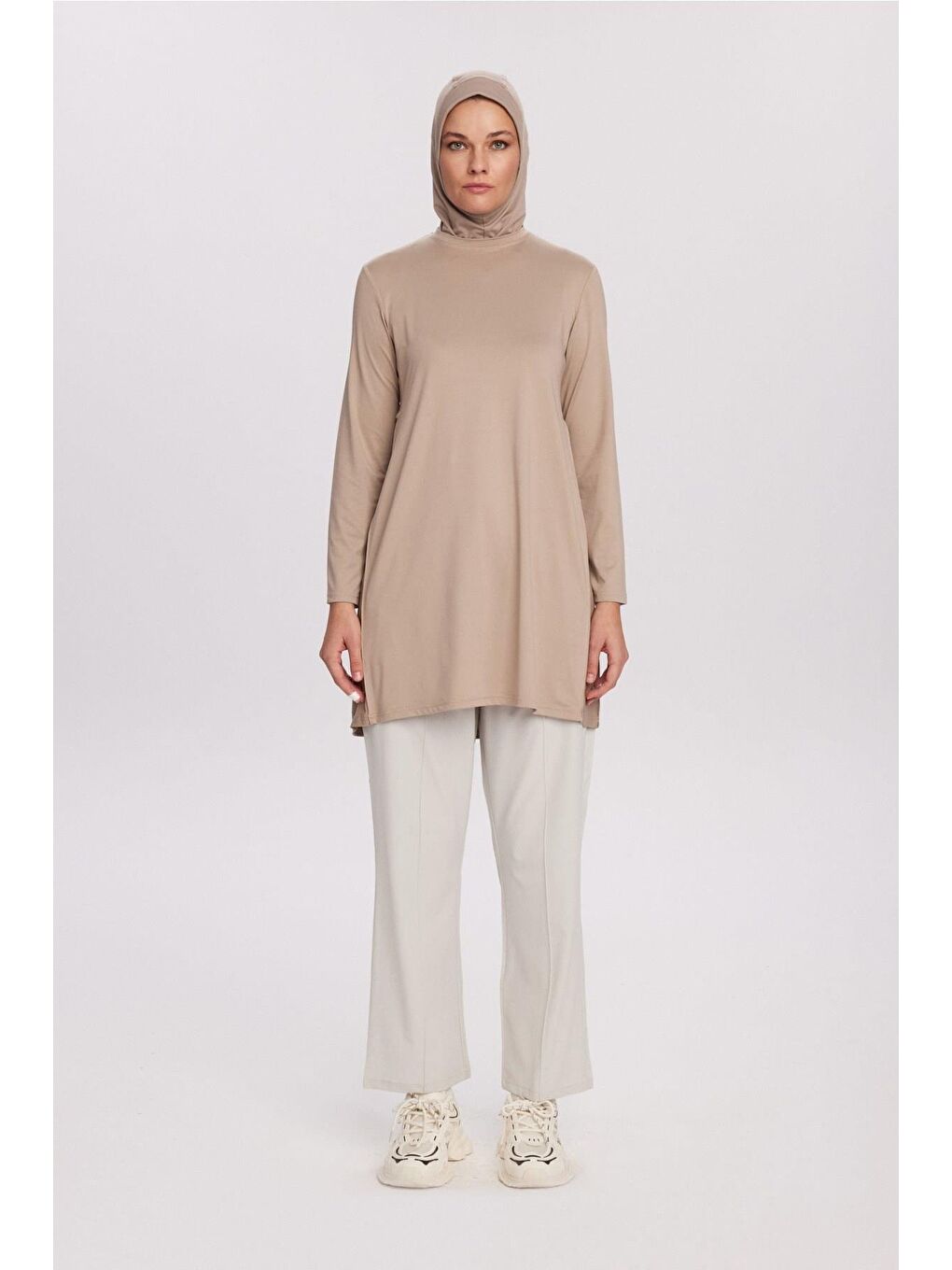 Bej Active H-Per Fit Vizon Tesettür Antrenman Üstü Act-29-1