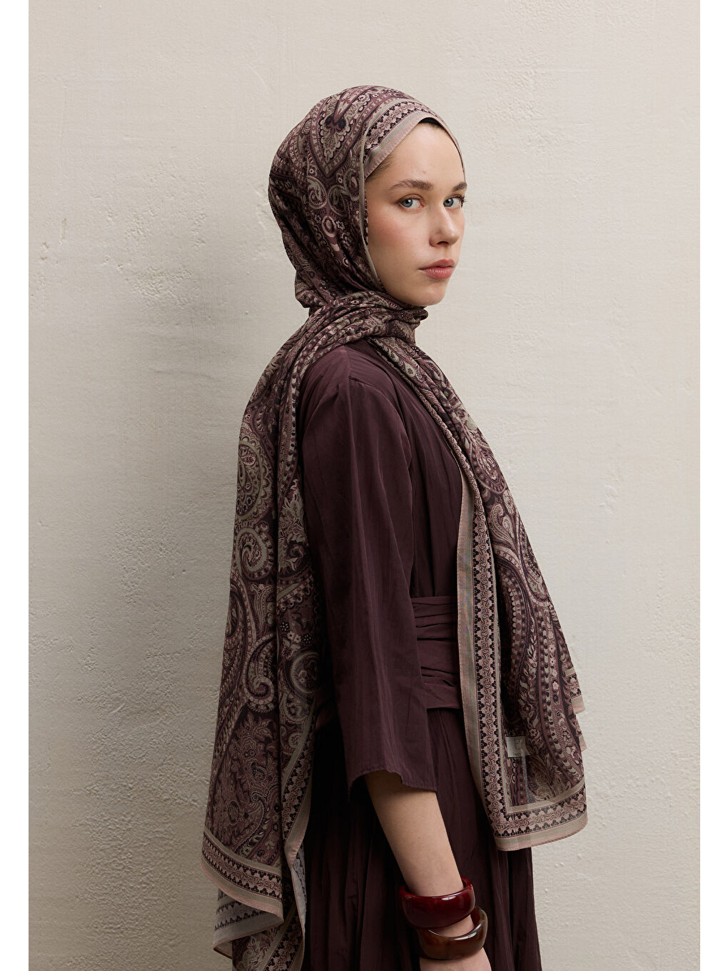 Pembe Emerald Desen Şal Gül Kurusu-2