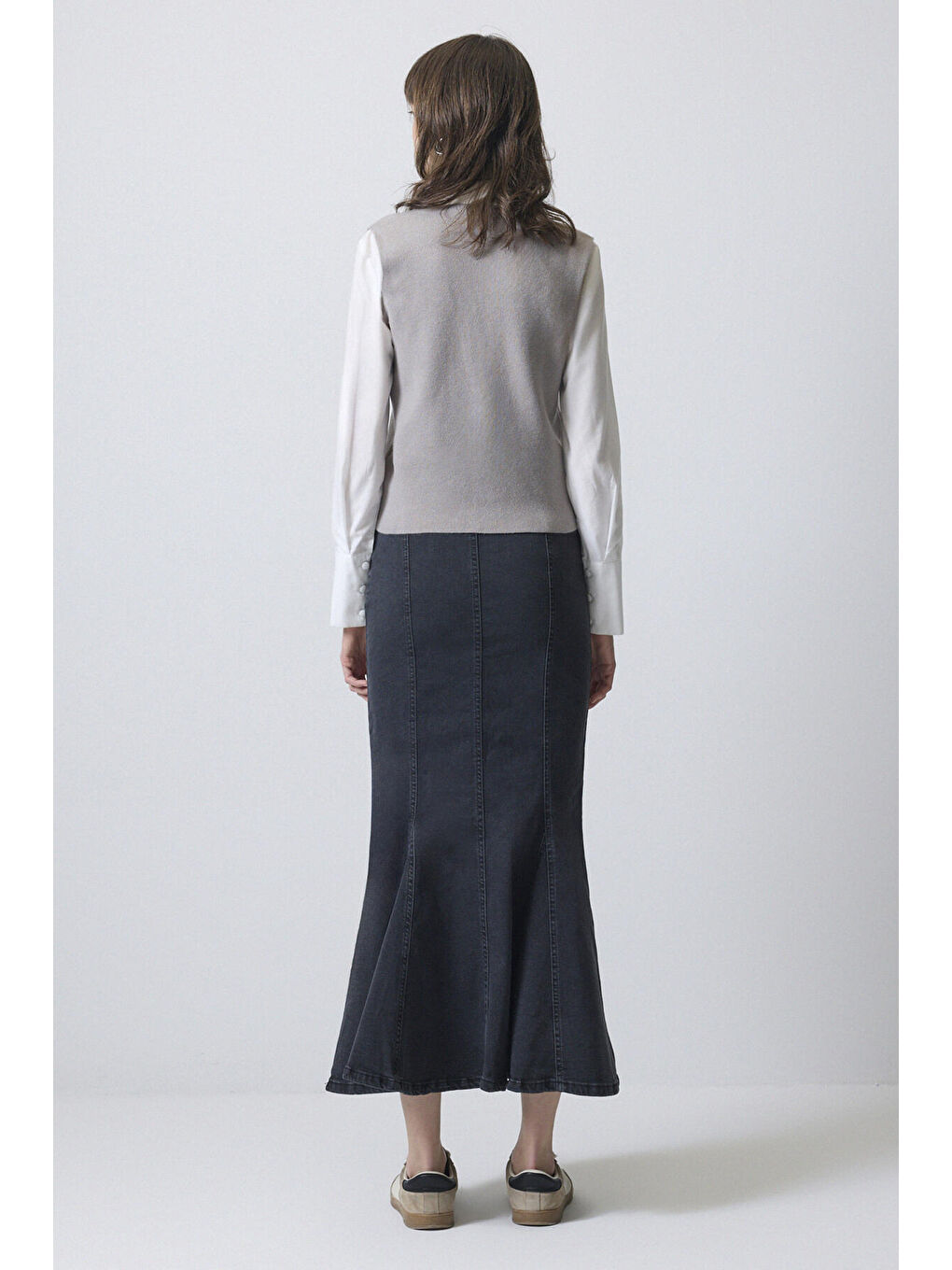 Gri Dikişsiz Triko Yelek-3