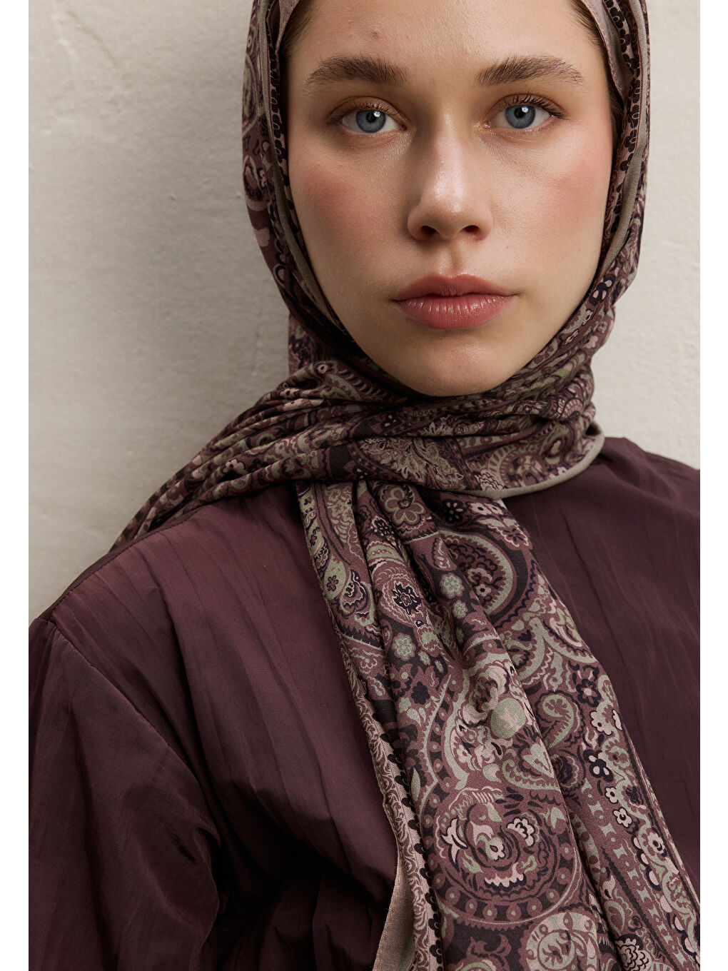 Pembe Emerald Desen Şal Gül Kurusu-3