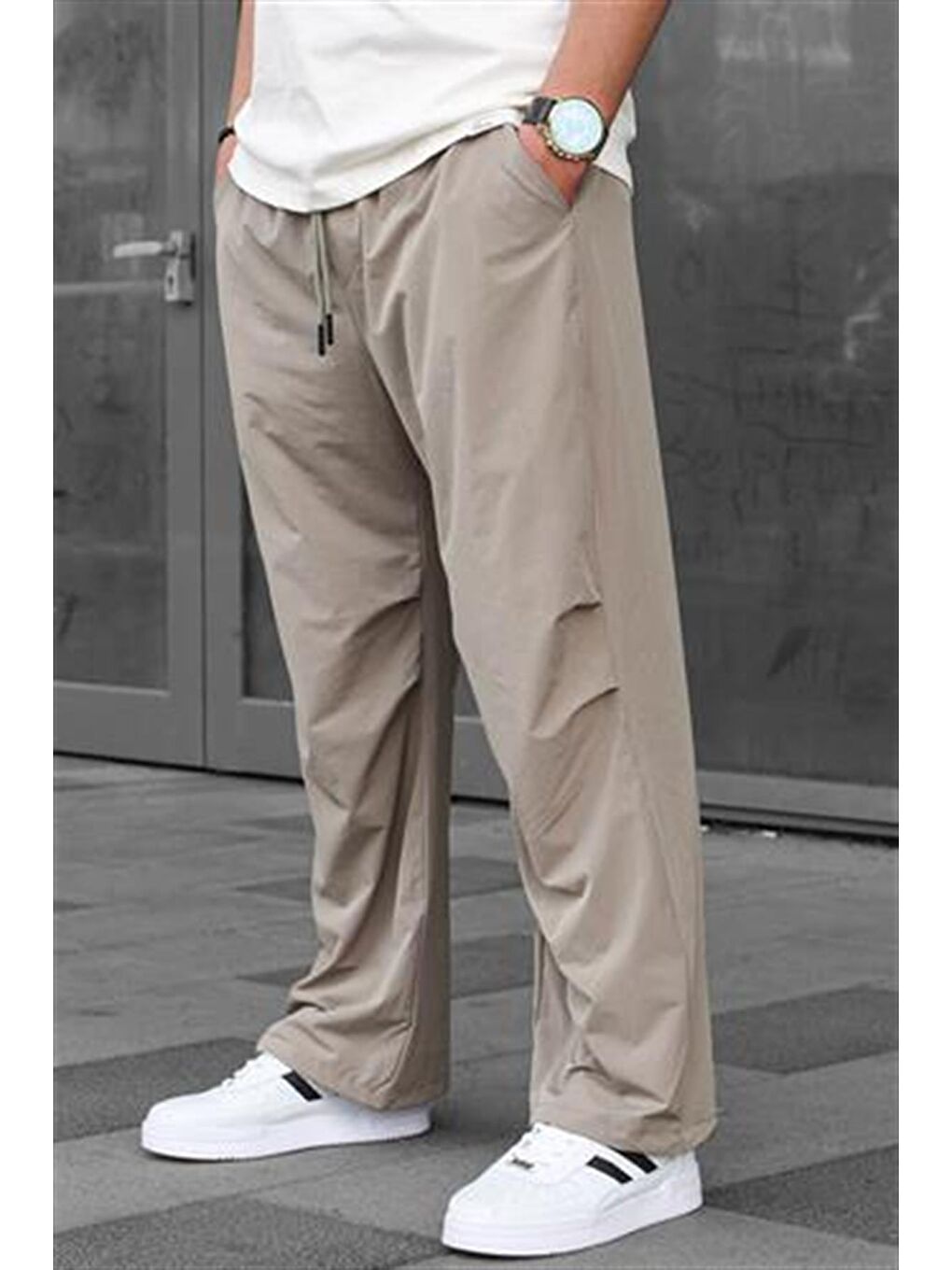 Bej Regular Fit Erkek Paraşüt Pantolon 6504-1