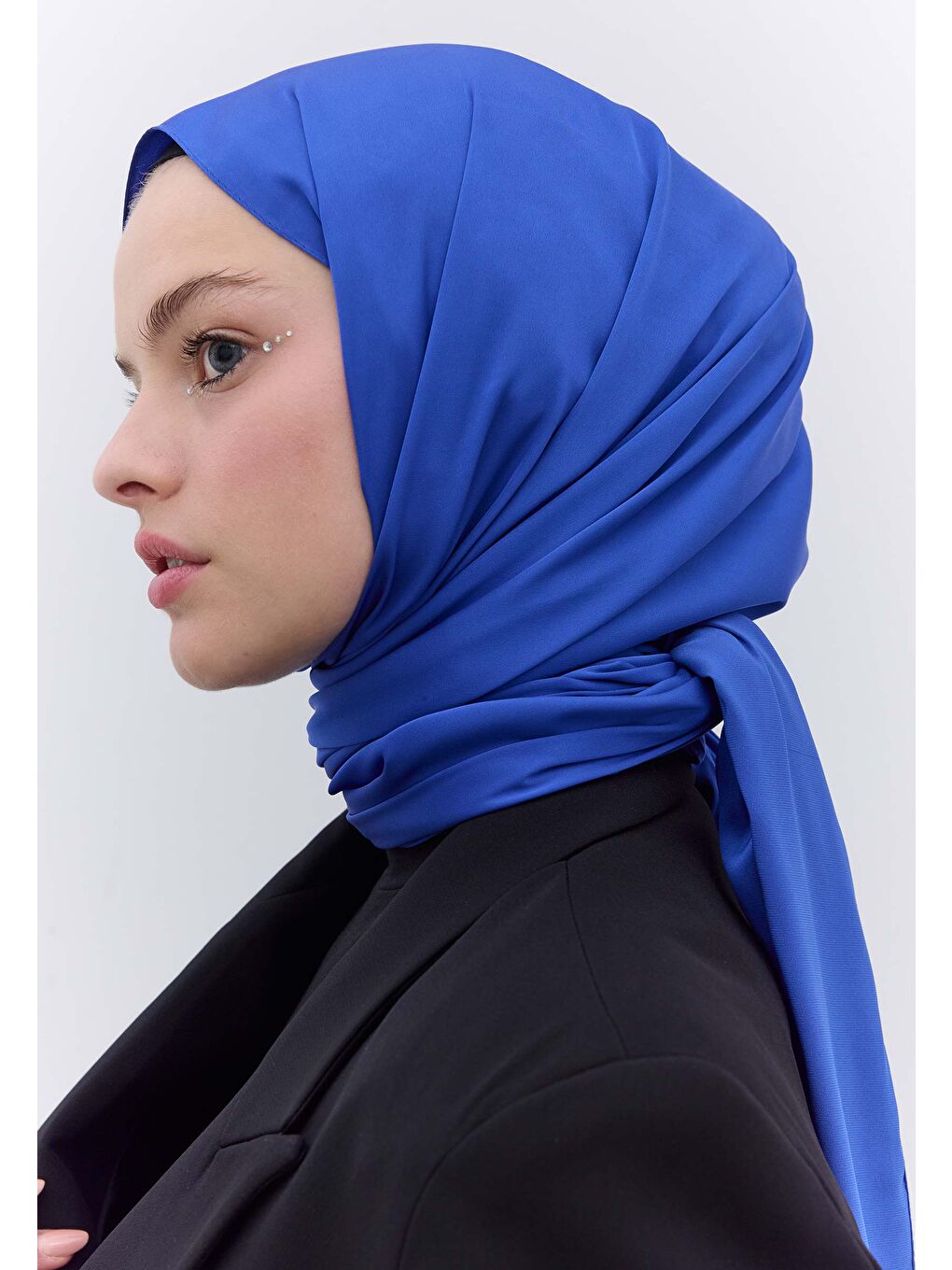 İpeksi Elegance Şal Saks Mavisi-1